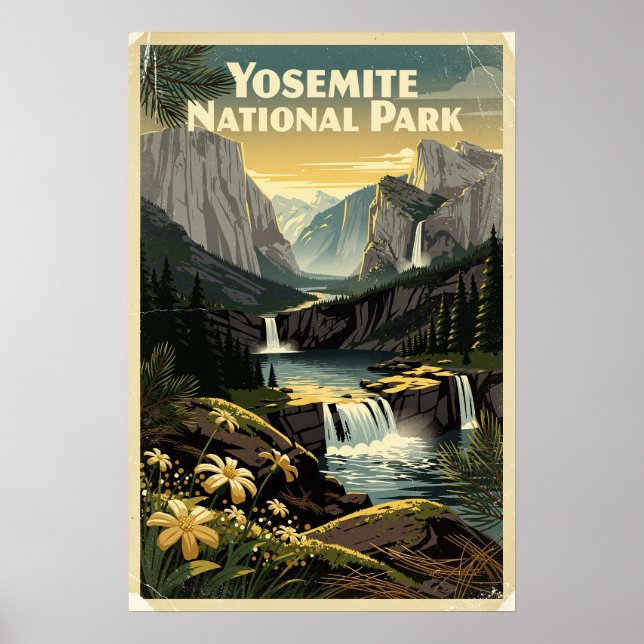 Yosemite National Park Retro Poster (Front)