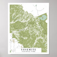 Yosemite National Park Retro Street Map