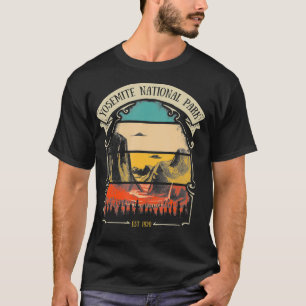 Yosemite National Park Retro Tunnel View Landscape T-Shirt