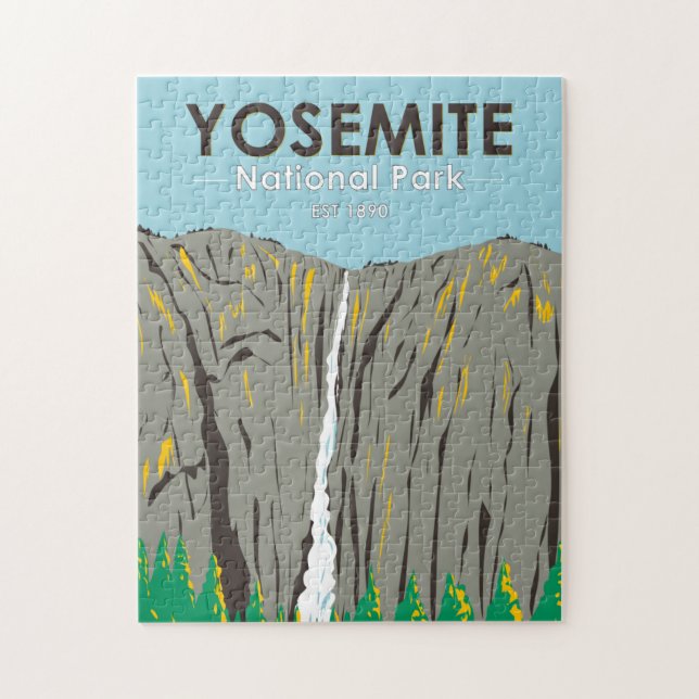 Yosemite National Park Ribbon Falls California  Jigsaw Puzzle (Vertical)