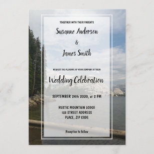 Yosemite National park rustic Mountain Wedding Invitation