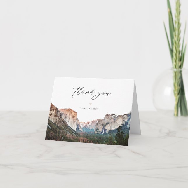 YOSEMITE National Park Skyline Destination Thank You Card (Front)