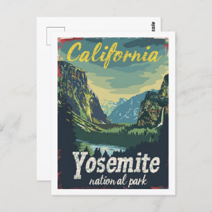 Yosemite National Park USA Vintage Travel Place Postcard