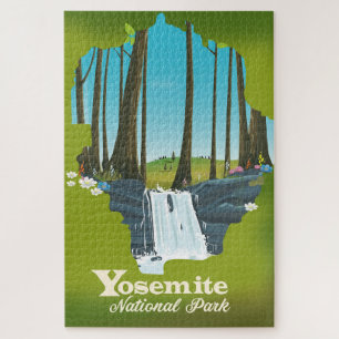 Yosemite National Park vacation poster. Jigsaw Puzzle