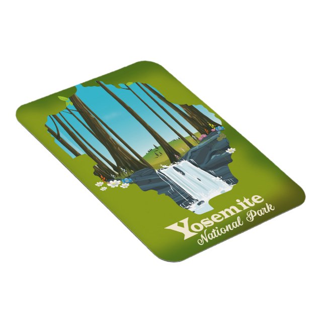 Yosemite National Park vacation poster. Magnet (Right Side)