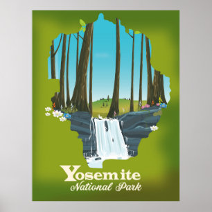 Yosemite National Park vacation poster. Poster