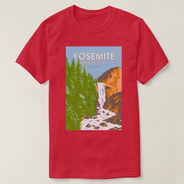 Yosemite National Park Vernal Fall California Vint T-Shirt (Design Front)