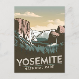 Yosemite National Park vintage Postcard