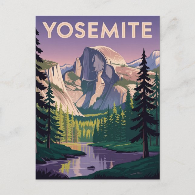 Yosemite National Park Vintage Travel Poster Postcard (Front)