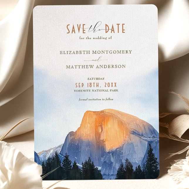 Yosemite National Park Watercolor Half Dome Invitation (Creator Uploaded)