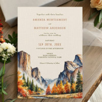 Yosemite National Park Watercolor Land Wedding