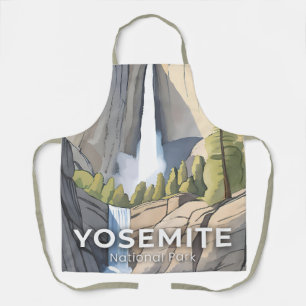 Yosemite National Park   Watercolor Travel Apron