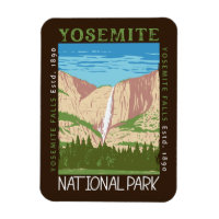 Yosemite National Park Waterfall Distressed Retro
