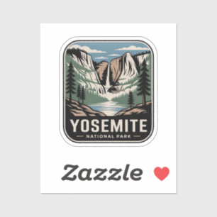 Yosemite National Park Waterfall Vintage Badge