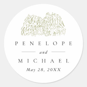 Yosemite National Park Wedding Favor Classic Round Sticker