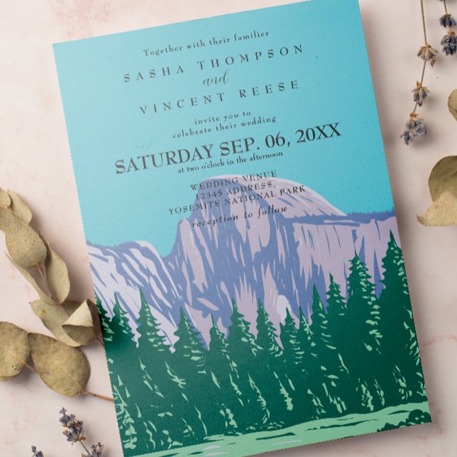 Yosemite National Park Wedding Invitation Retro (Creator Uploaded)