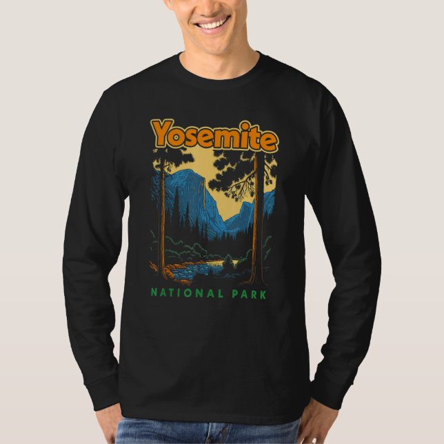 Yosemite National Park Yosemite Valley Retro 80s T-Shirt (Front)