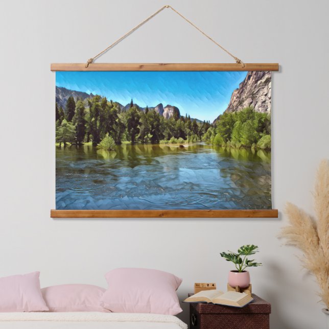 YOSEMITE OASIS Wood Topped Wall Tapestry (Bedroom)