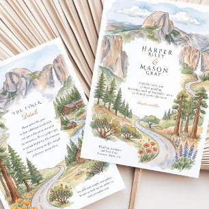 Yosemite Park Half Dome El Capitan Wedding Invitation