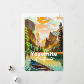 Yosemite Park Travel Postcard, California Travel A Holiday Card