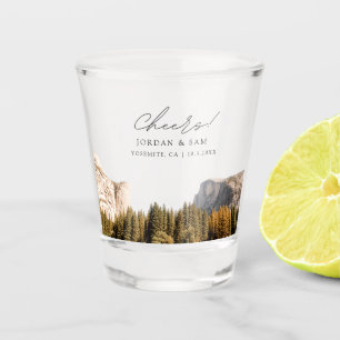Yosemite Photo Wedding Favour Cheers Shot Glass