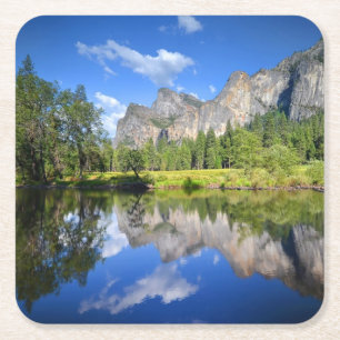 Yosemite Reflection Square Paper Coaster