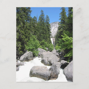 yosemite river rocks postcard