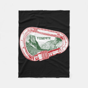 Yosemite Rock Climbing Carabiner Fleece Blanket