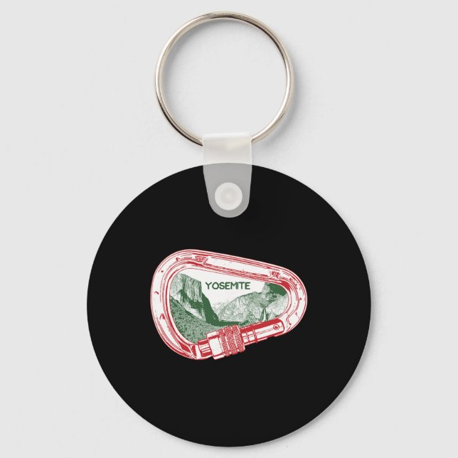 Yosemite Rock Climbing Carabiner  Key Ring (Front)