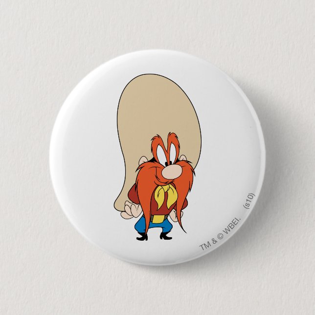 Yosemite Sam Hands on Hips 6 Cm Round Badge (Front)