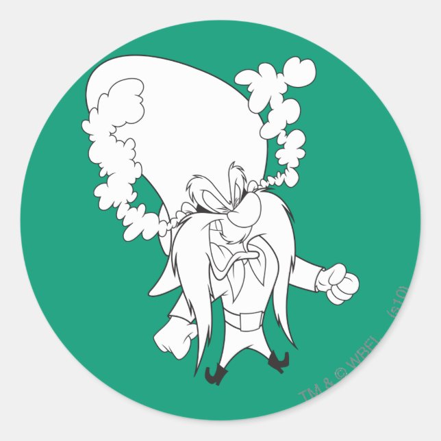 Yosemite Sam Steaming Mad Classic Round Sticker (Front)