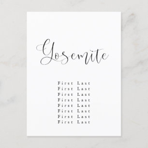 Yosemite Seating Chart Postcard