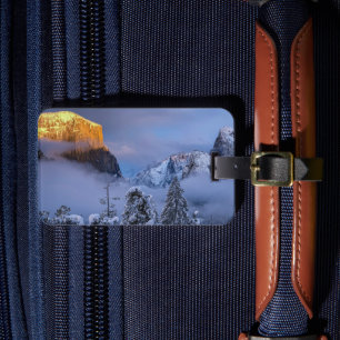 Yosemite Tunnel View Winter Wonderland Sunset Luggage Tag