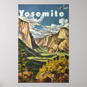 Yosemite United Airlines Vintage Travel Poster