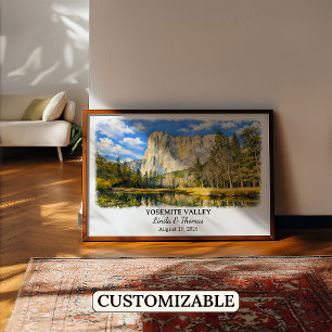 Yosemite Valley California Poster, Watercolor Poster