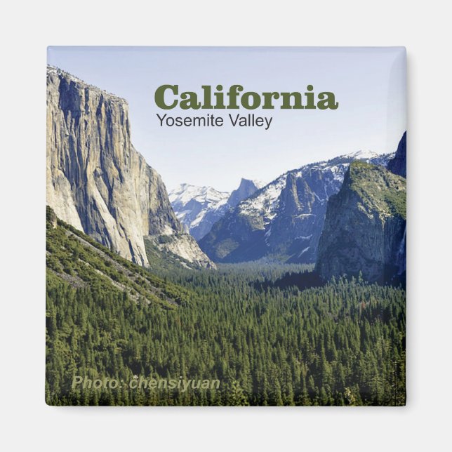 Yosemite Valley California Travel Photo Magnets (Front)