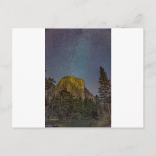Yosemite Valley El Capitan night sky Postcard