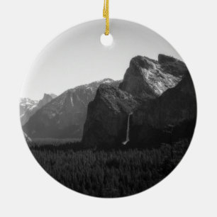 Yosemite Valley from Tunnel View Ceramic Tree Decoration