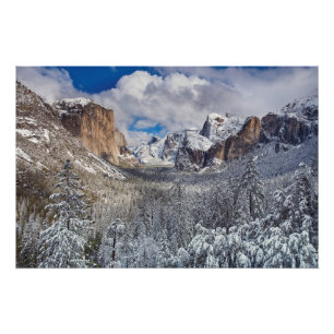 Yosemite Valley in Snow Poster