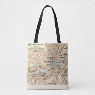  Yosemite Valley Map  Tote Bag