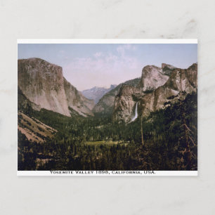 Yosemite Valley panorama, vintage California Postcard