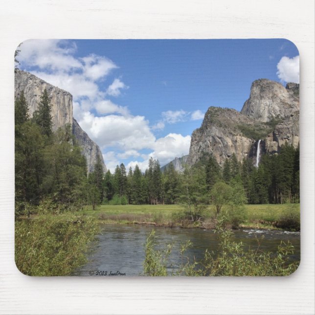Yosemite Valley Waterfall Mouse Pad (Front)