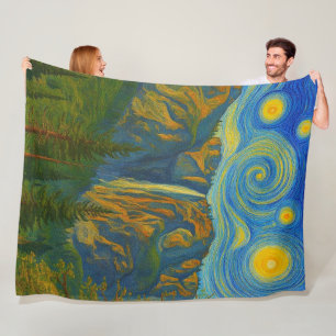 Yosemite Valley Yosemite National Park ala van Gog Fleece Blanket