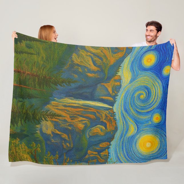 Yosemite Valley Yosemite National Park ala van Gog Fleece Blanket (In Situ)