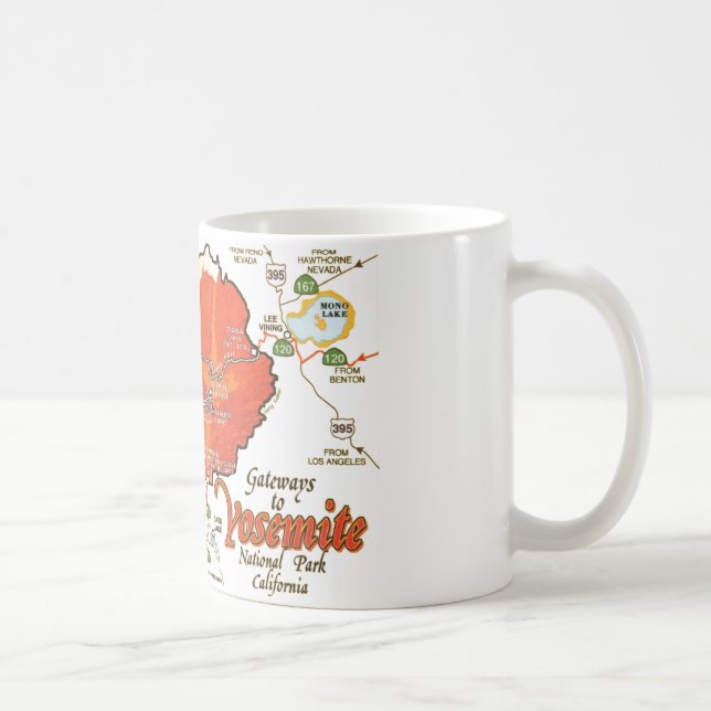 Yosemite Vintage Map Mug (Right)