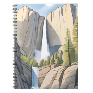 Yosemite Waterfalls National Park Watercolor Notebook