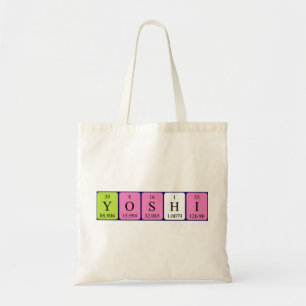 Yoshi periodic table name tote bag