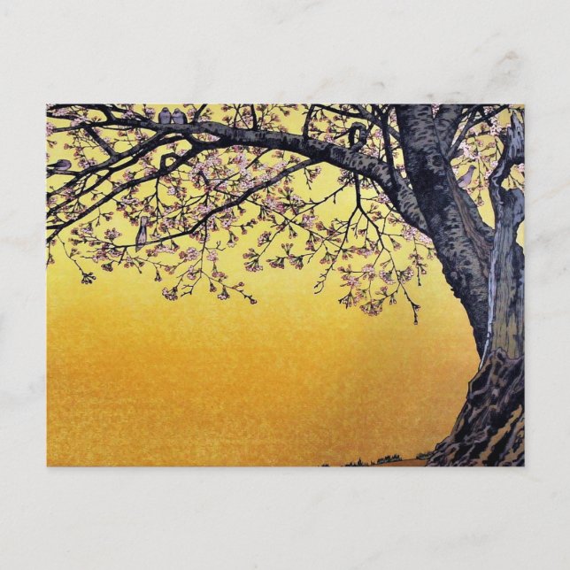 Yoshida Toshi Cherry Blossoms Postcard (Front)