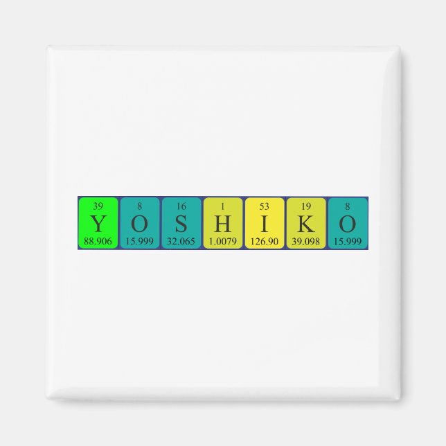 Yoshiko periodic table name magnet (Front)
