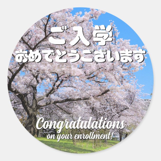 Yoshino Cherry ラウンドシール Classic Round Sticker (Front)